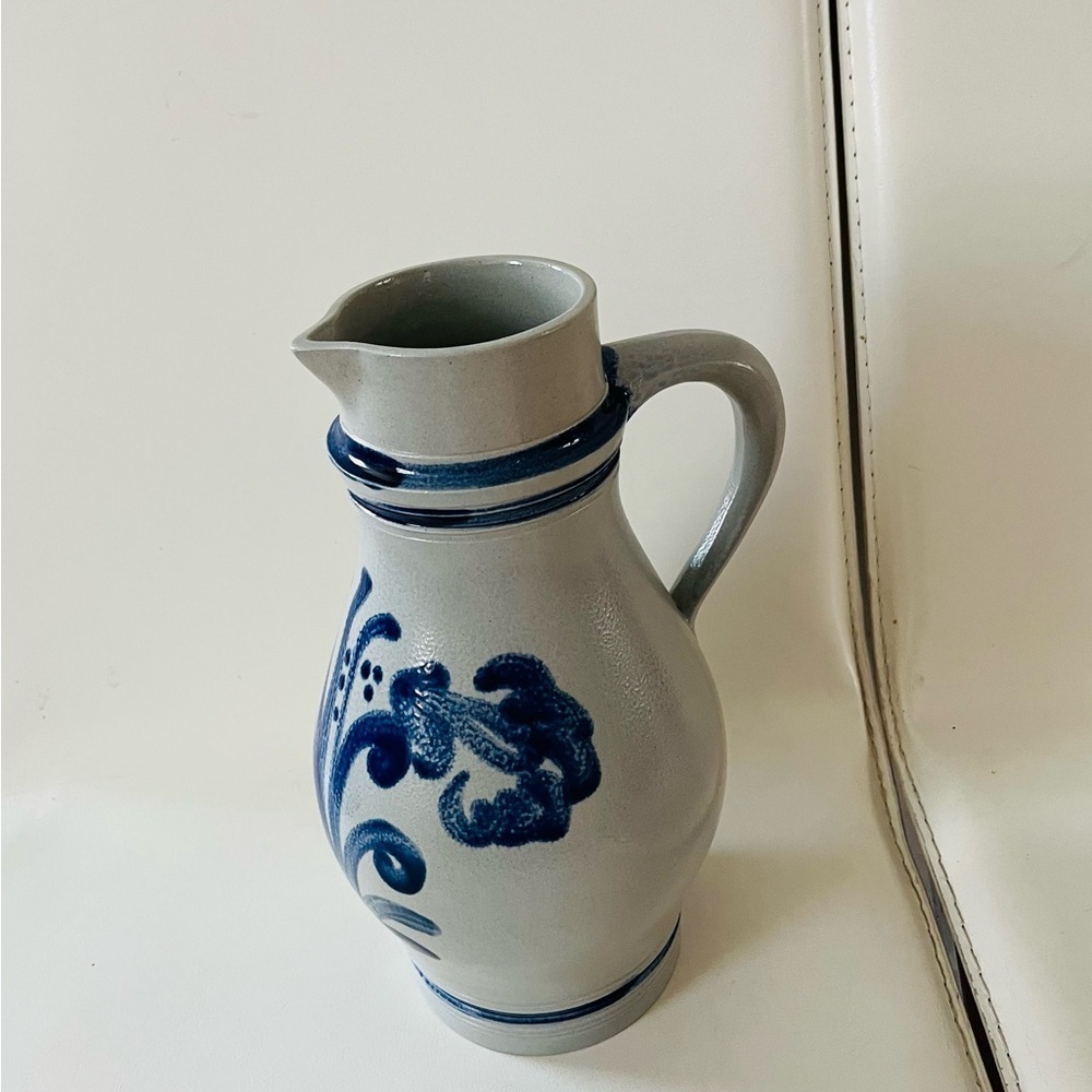 Blue and Gray Ceramic Pitcher - Picture 10 of 11